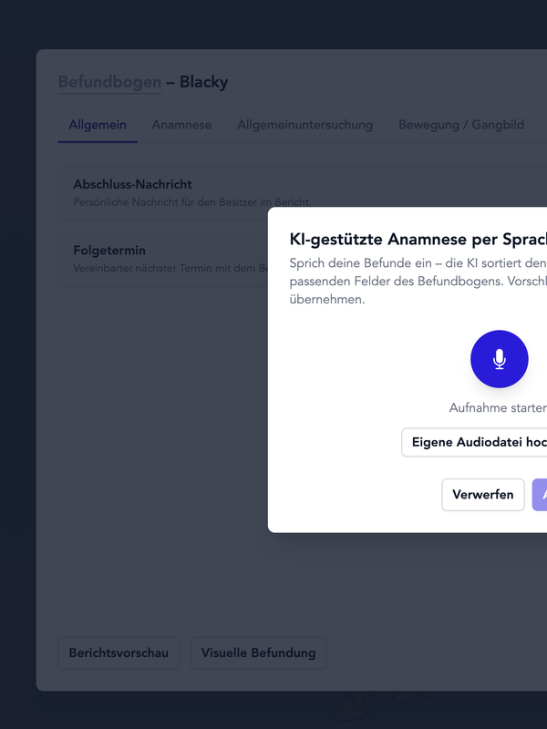 Tierarztberichte mit KI Tierarztberichte mit KI