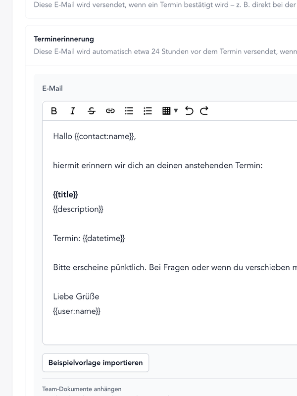 Automatische Erinnerungs-E-Mails Automatische Erinnerungs-E-Mails