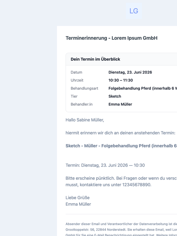 Terminerinnerungen Terminerinnerungen