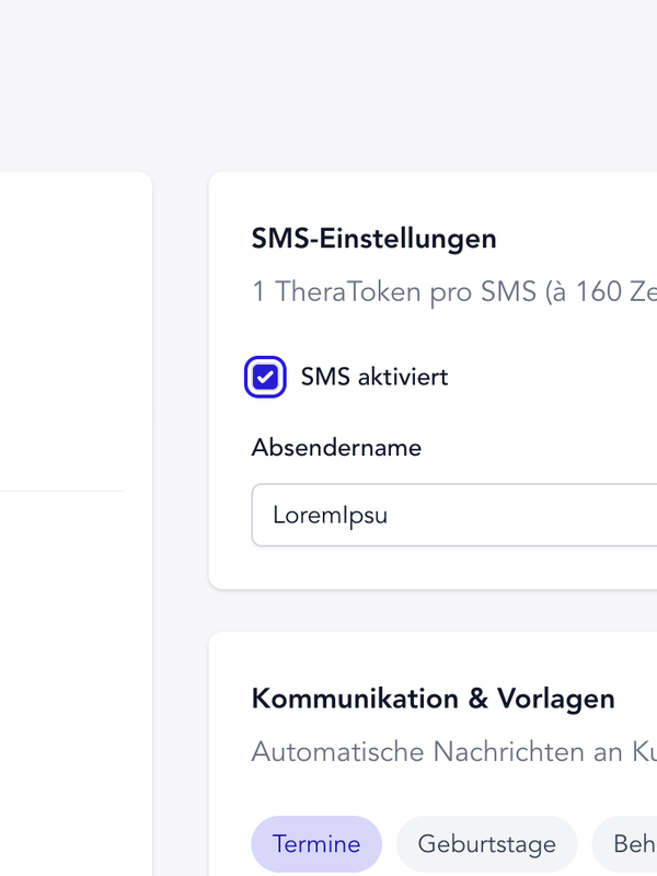 SMS-Erinnerungen SMS-Erinnerungen